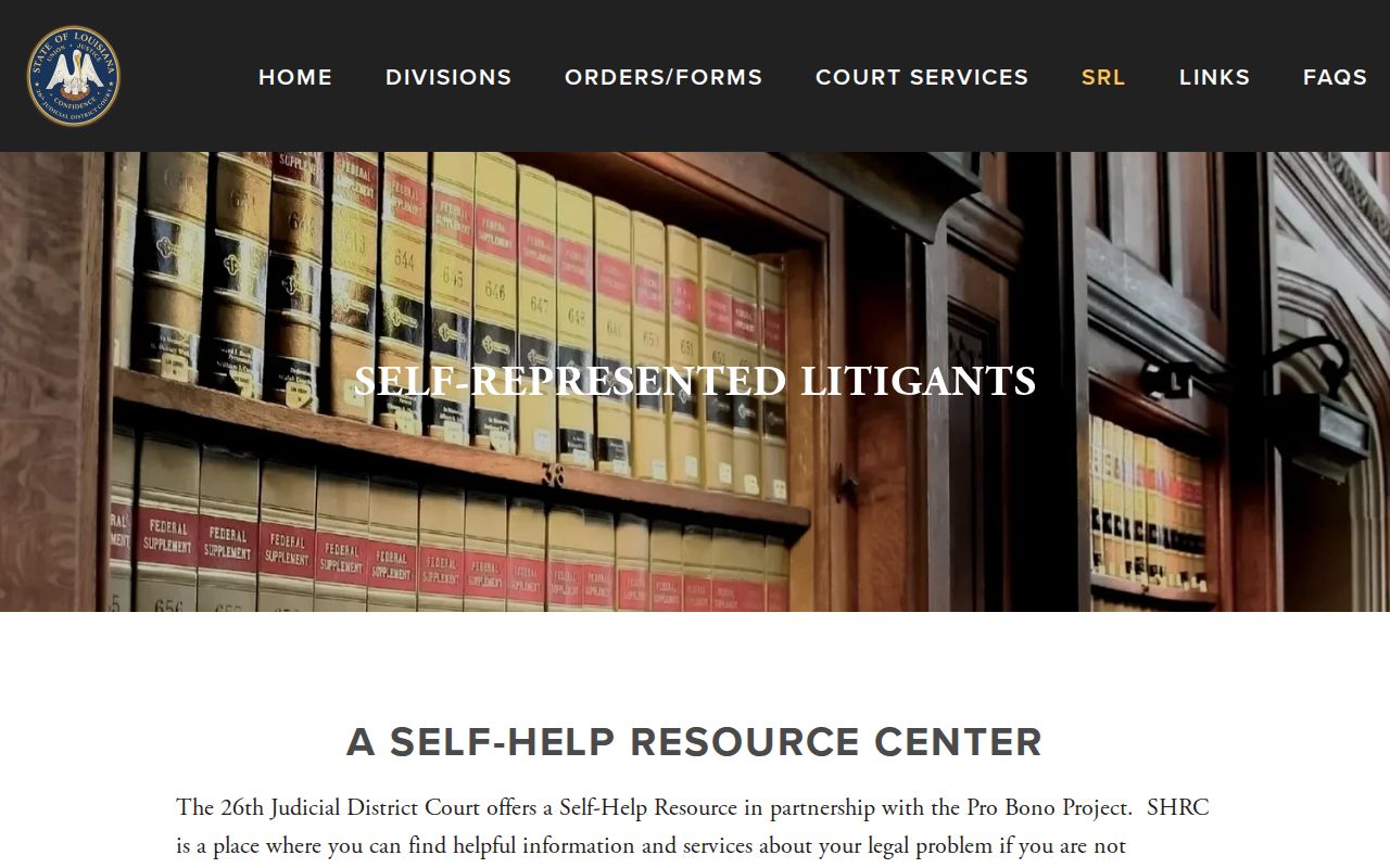 Bossier Parish court docket self-represented litigant resources